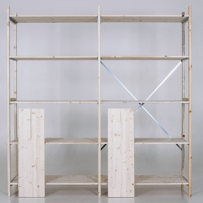Lot De 2 Étagères En Bois D'Épicéa 80 Cm - Épaisseur 19mm - Profondeurs 20 à 50 Cm - Robuste Et Naturel