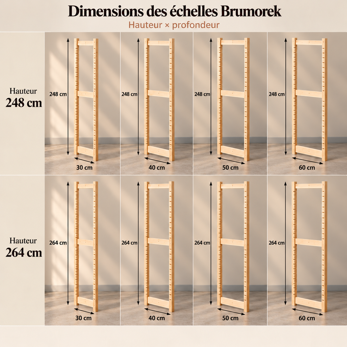 Grande Étagère Bois Modulable Brumorek (H 248-264cm) | Anciennement Système Bruynzeel Monta