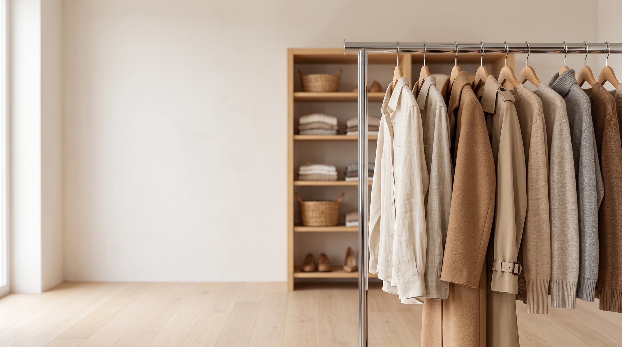 Portants à vêtements en acier chromé